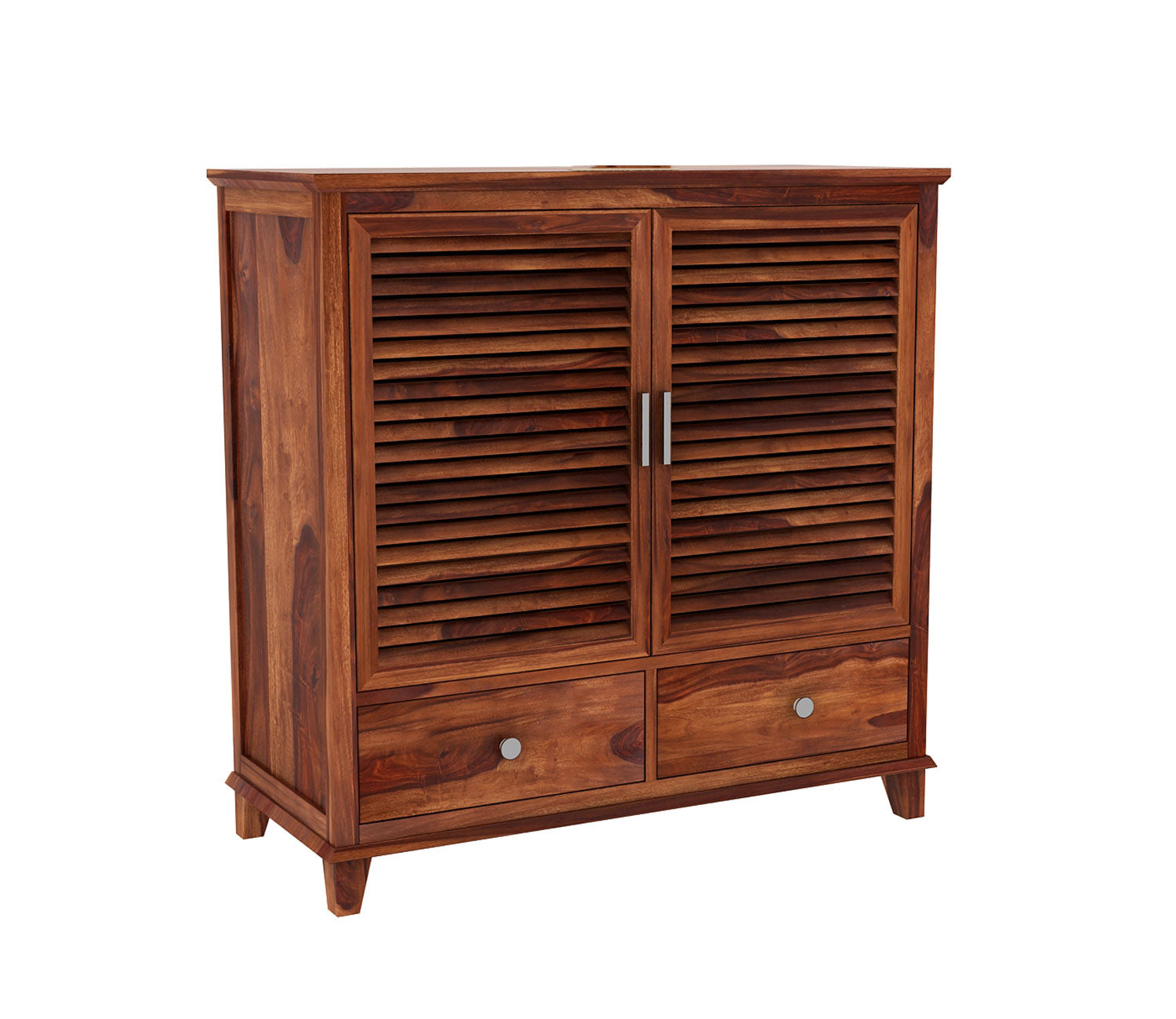 Kaleb Sheesham Wood Shoe Cabinet With Storage Drawers