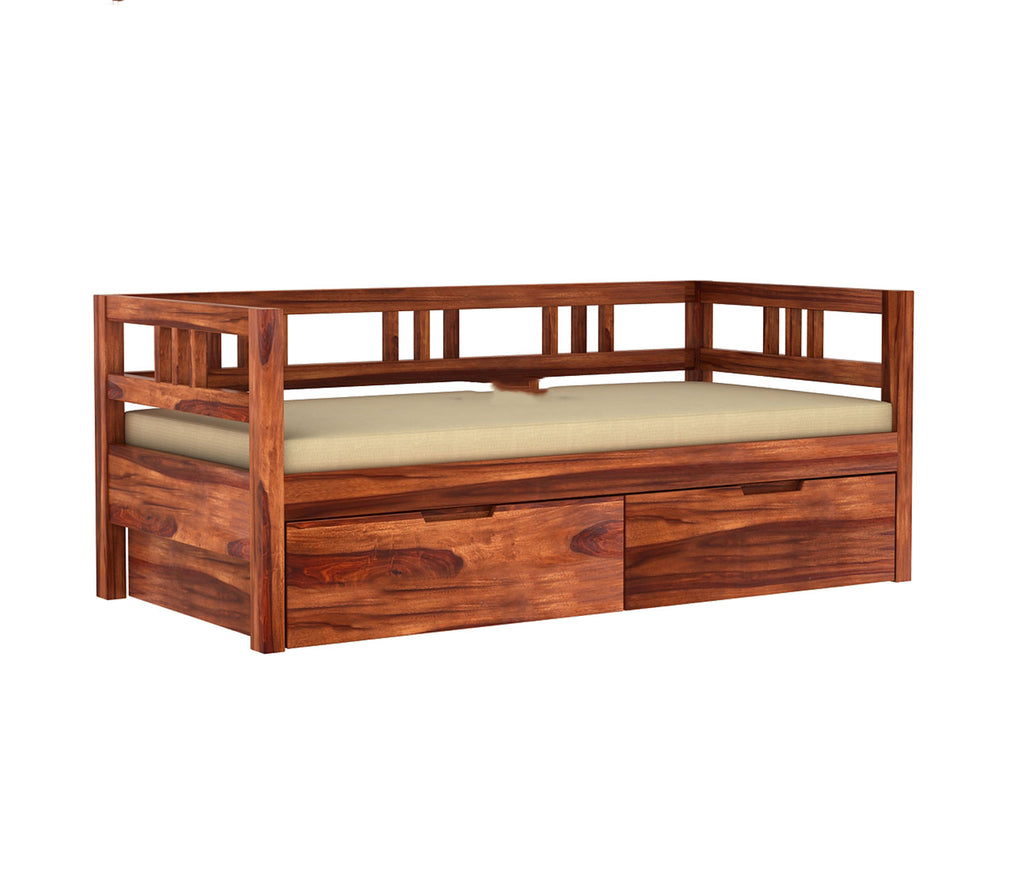 Ashton Sheesham Wood Sofa Cum Divan with Mattress