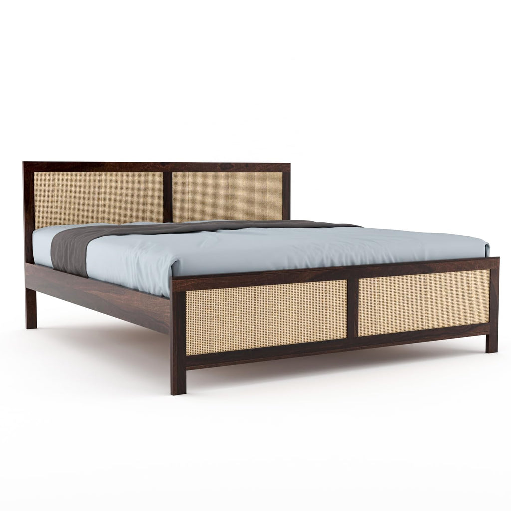 Theodore Solid Sheesham Wood Queen Size Bed for Bedroom