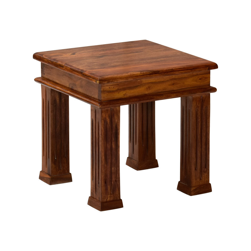 Ensley Solid Sheesham Wood Peg Side Table