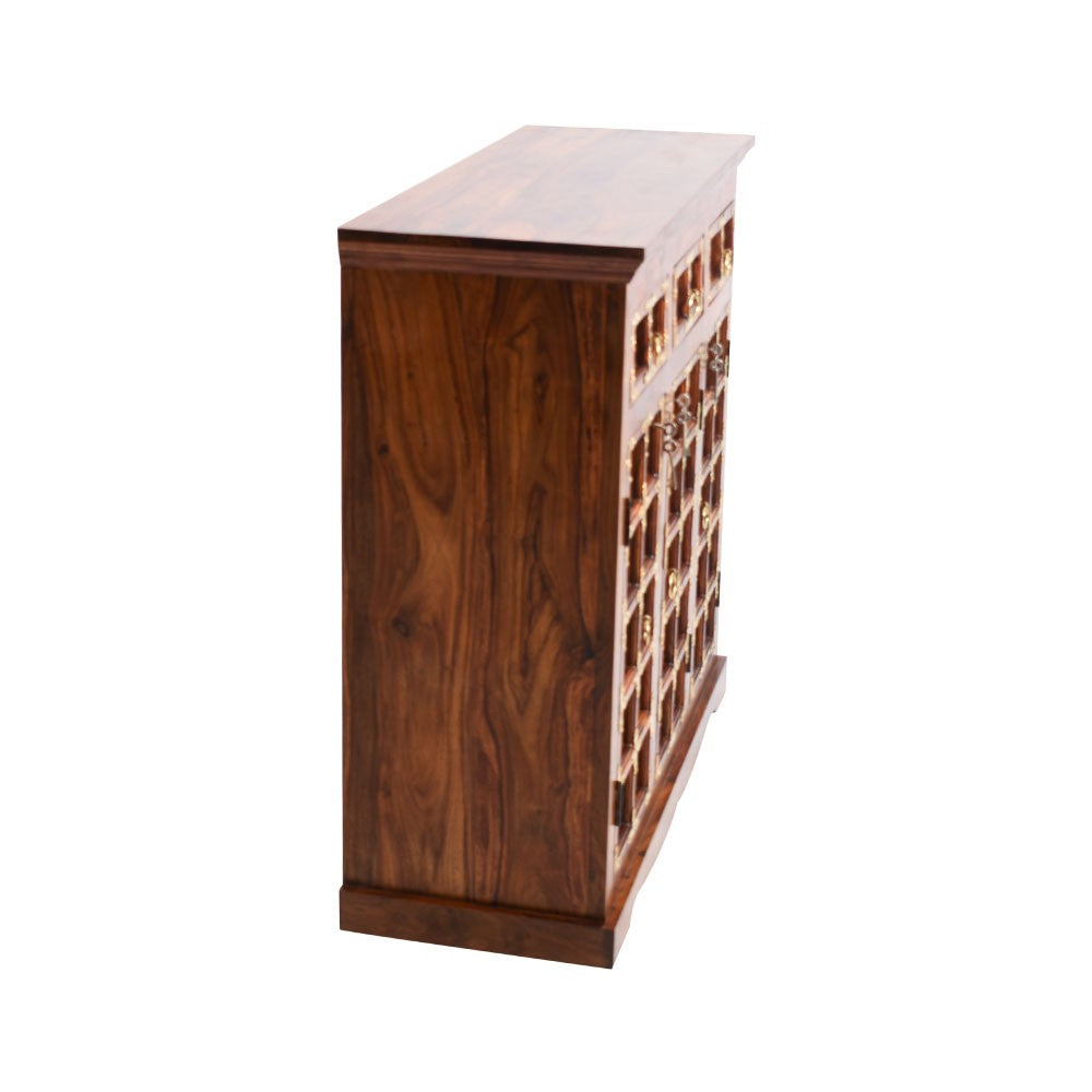 Freyja Sheesham Wood Brass Sideboard