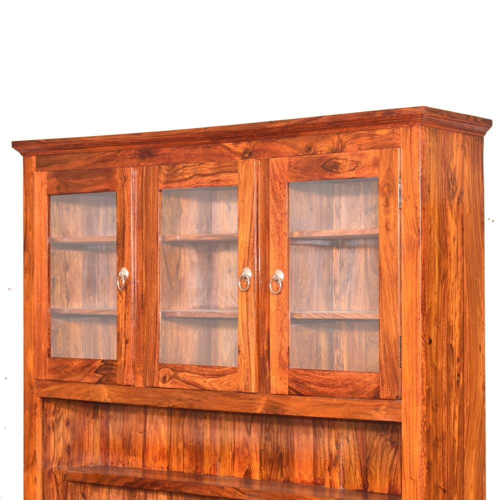 Rowan Solid Wooden Glass Crockery Almirah