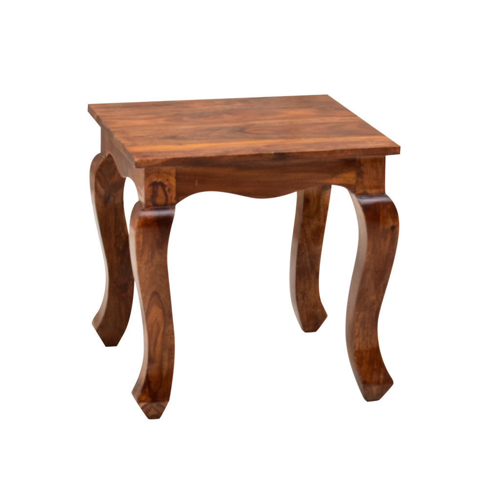 Emryn Solid Sheesham Wooden Peg Side Table