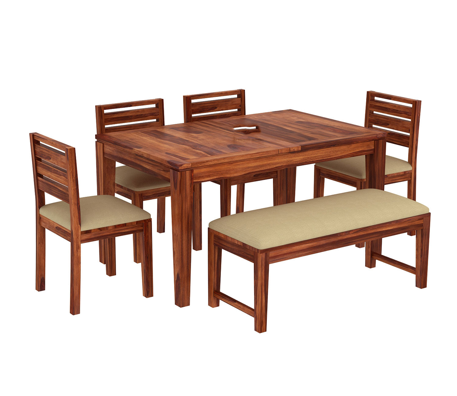 Kitten 6 Seater Extendable With Bench Dining Set