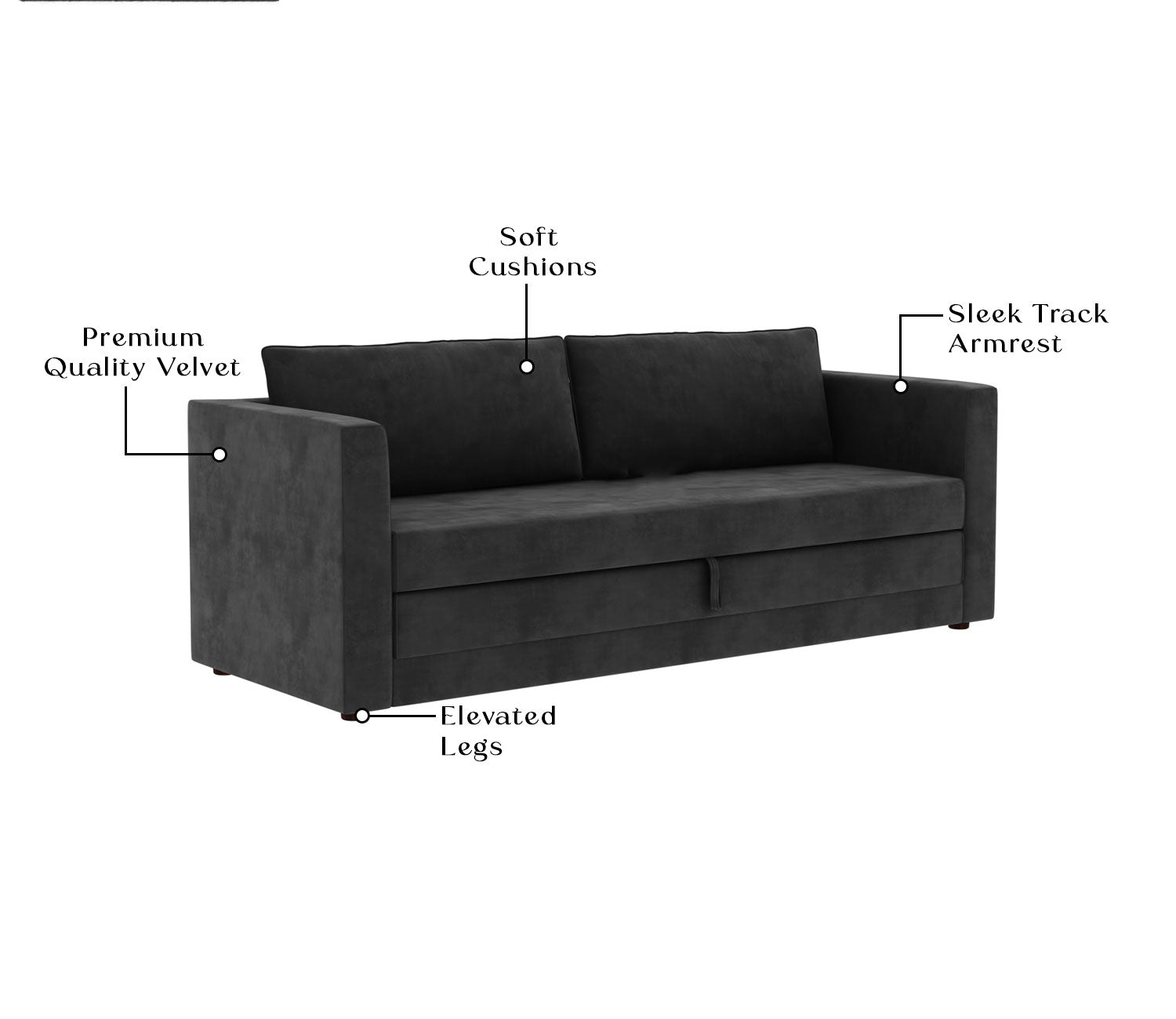 Jack Fabric Convertible 3 Seater Sofa Bed
