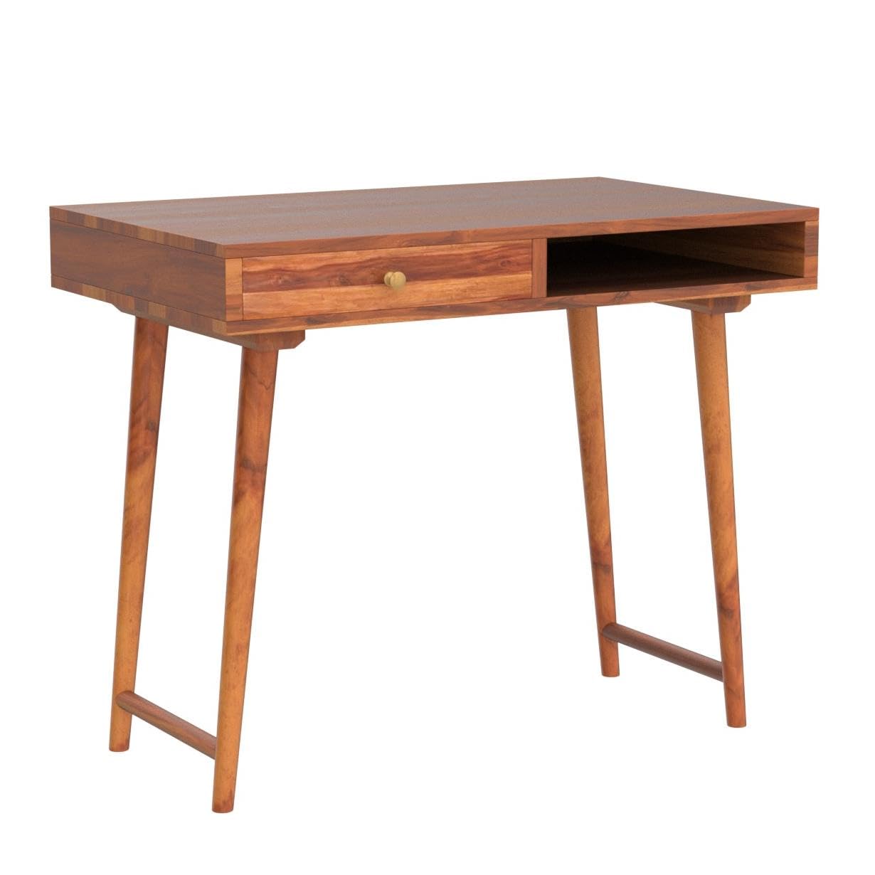Charlotte-Sheesham Wood Study Table for Living Room Office Table for Home (Honey Finish)