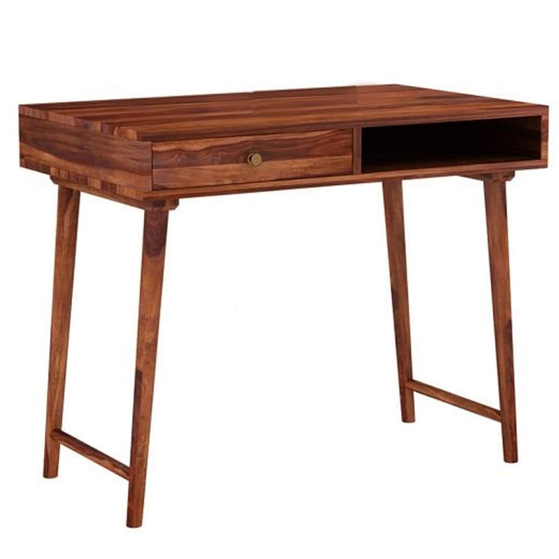 Charlotte-Sheesham Wood Study Table for Living Room Office Table for Home (Honey Finish)