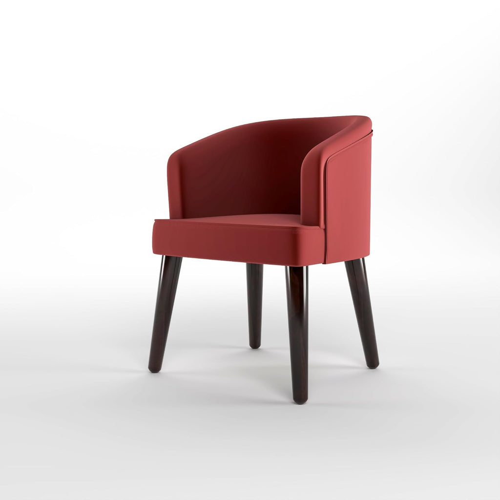GFH Mid-Century Velvet Tufted Armchair with Brown Legs Fabric Velvet Accent Arm Chair for Living Room Bedroom Office