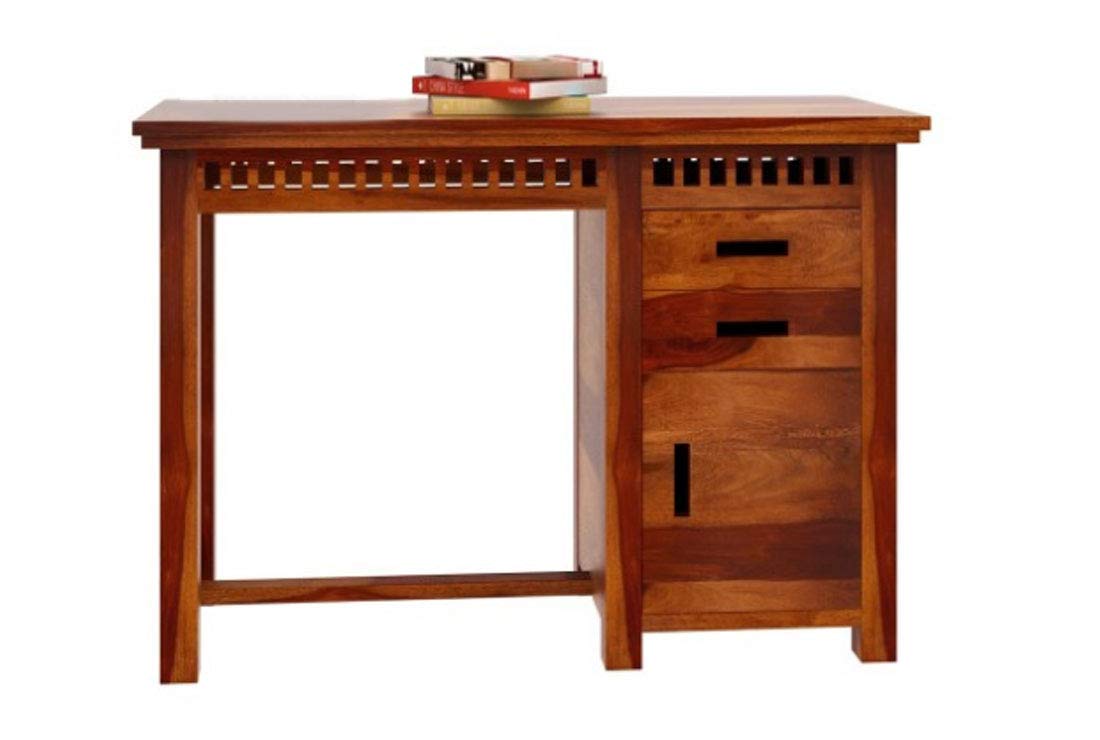 Emma Sheesham Wood Writing Study Table for Home/Study Desk for Computer/Laptop with Chair (Honey Pure)