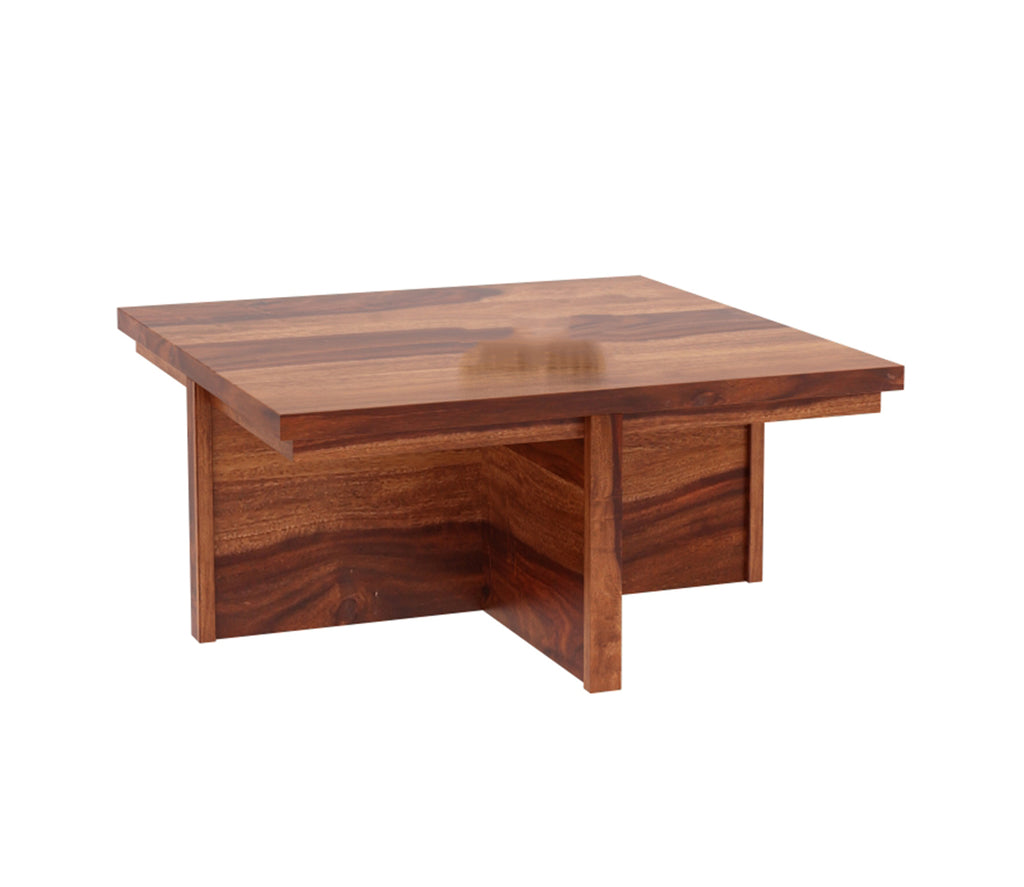 Everly Sheesham Wood Coffee Table with 4 Seating Stools