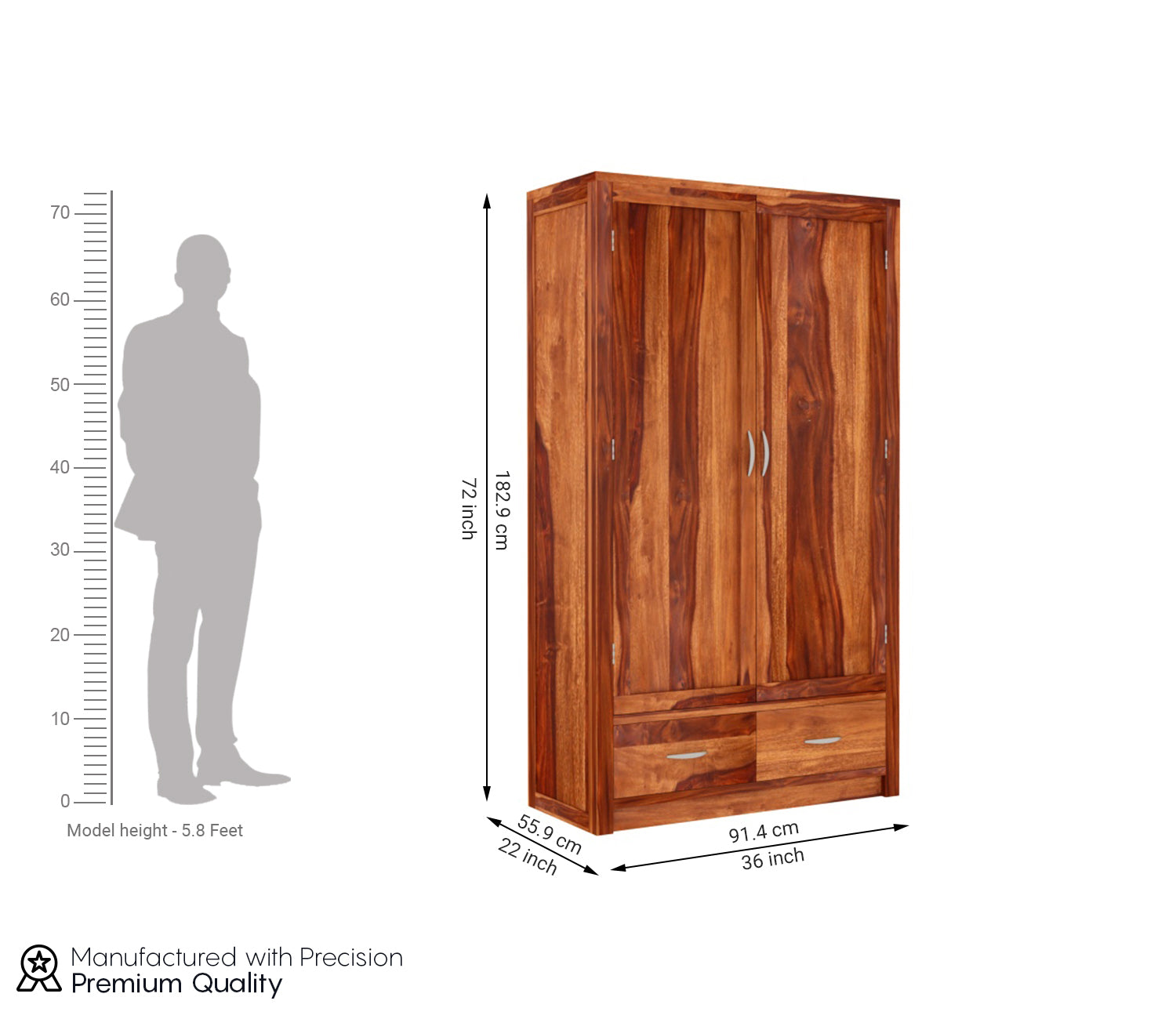Maximus 2 Door Multi Utility Wardrobe