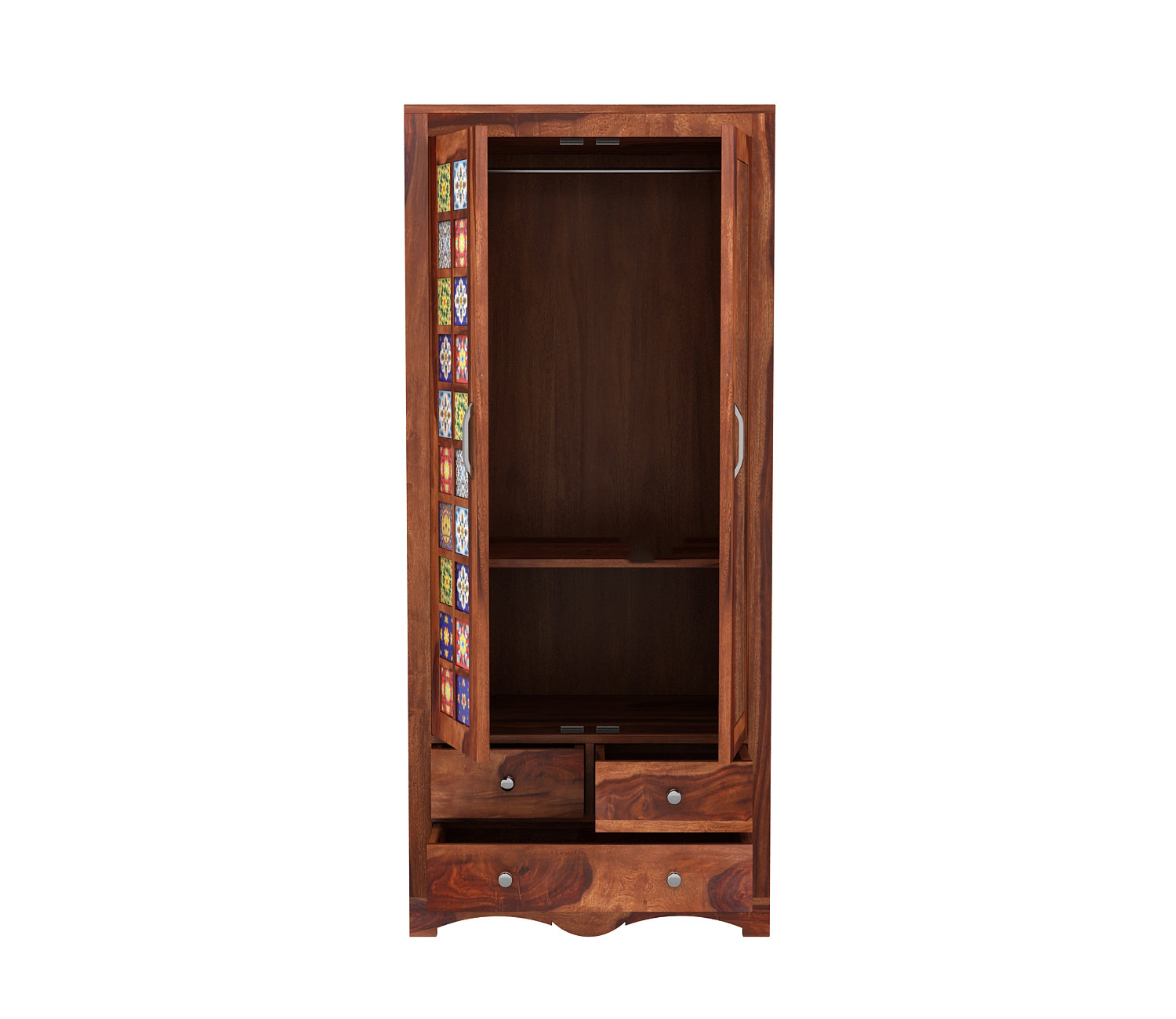 Jaziel 2 Door Multi Utility Wardrobe with Mirror