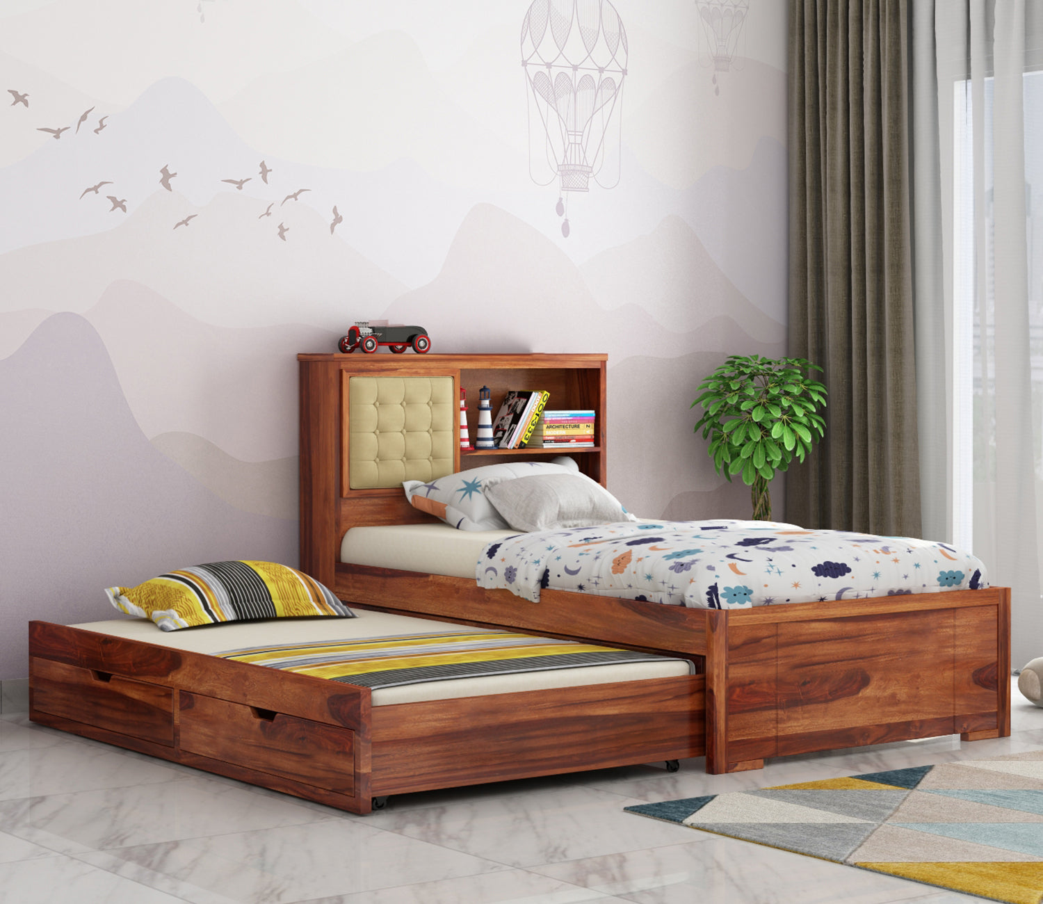 Joshua Kids Trundle Bed With Storage