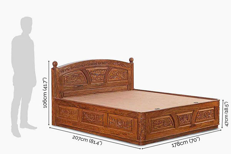 Cooper Carving Czar Bed with Storage