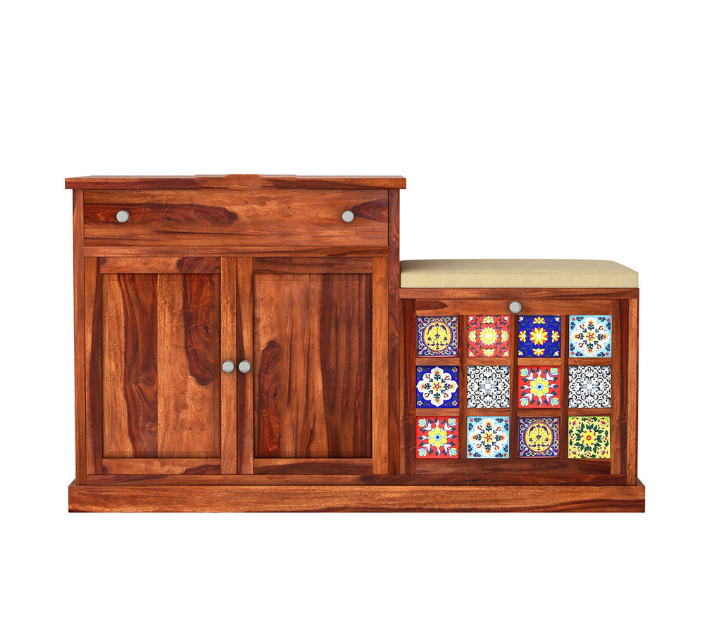 Tobias Modern Wooden Shoe Rack With Seat