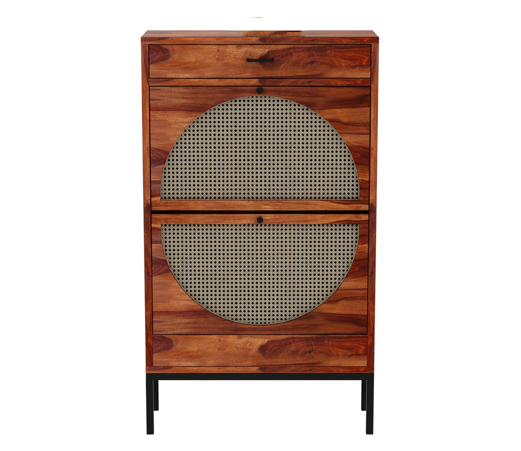 Jorge Sheesham Wood Cane Tilt Out Kids Shoe Rack