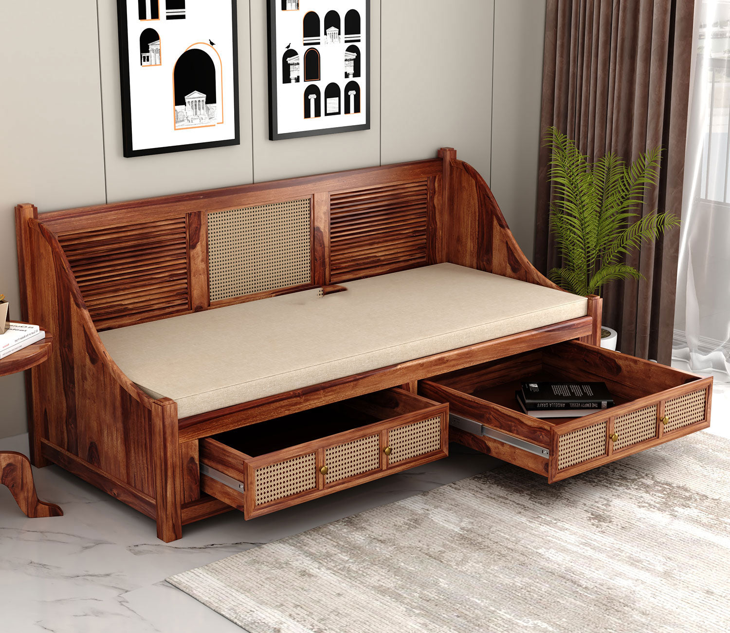 Chase Designer Sheesham Wood Divan Bed with Mattress