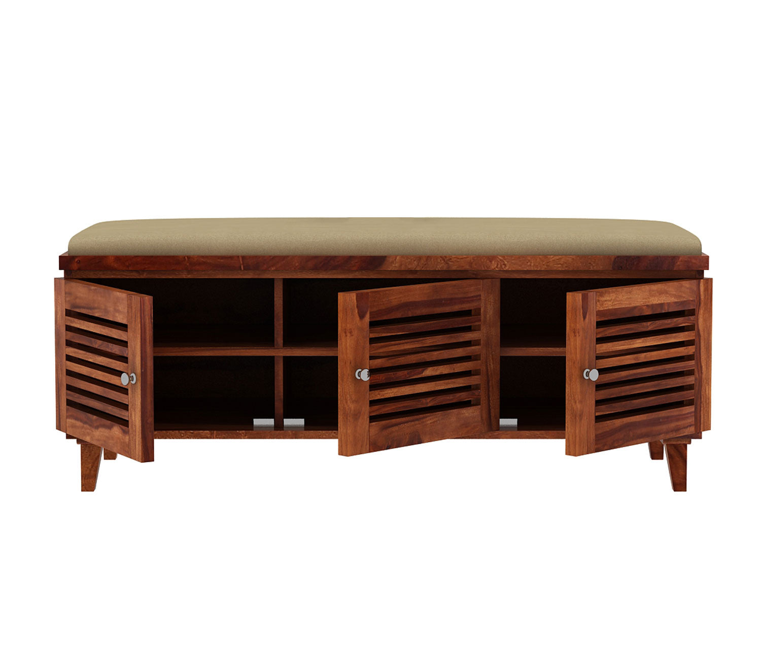 Derek Modern Sheesham Wood Shoe Rack Bench