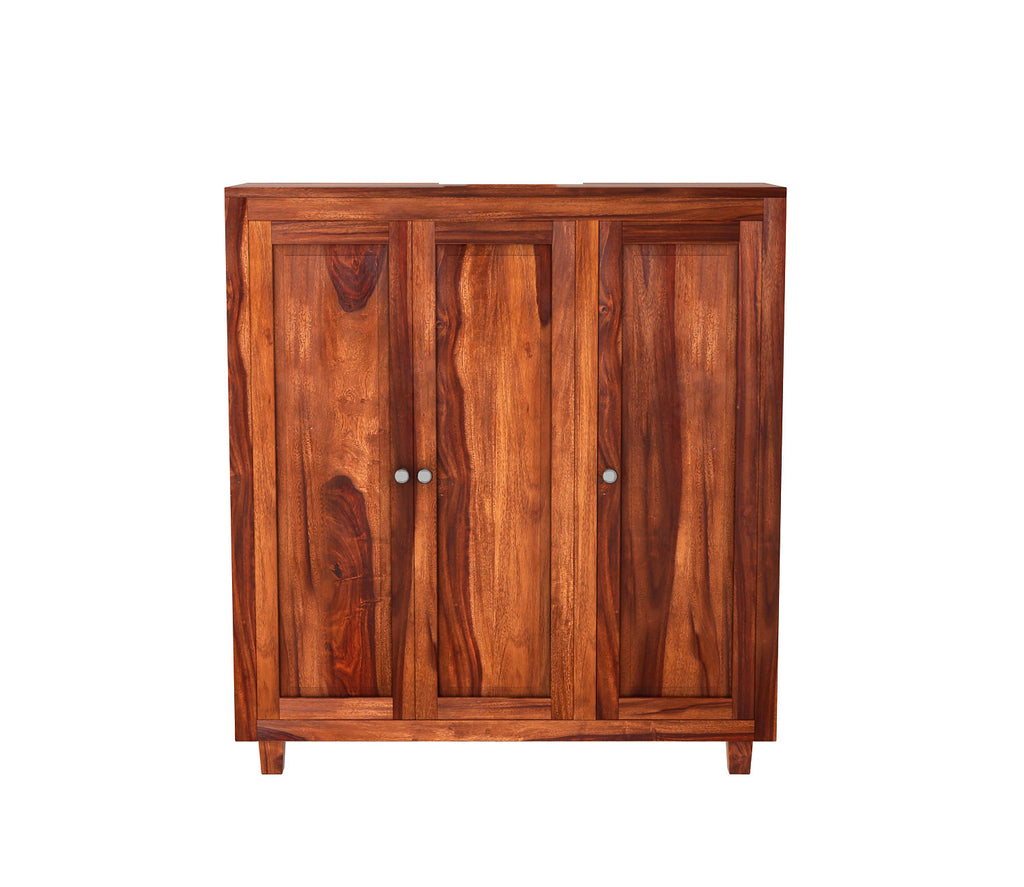 Jaylen Sheesham Wood Shoe Cabinet With 32 Pair Capacity