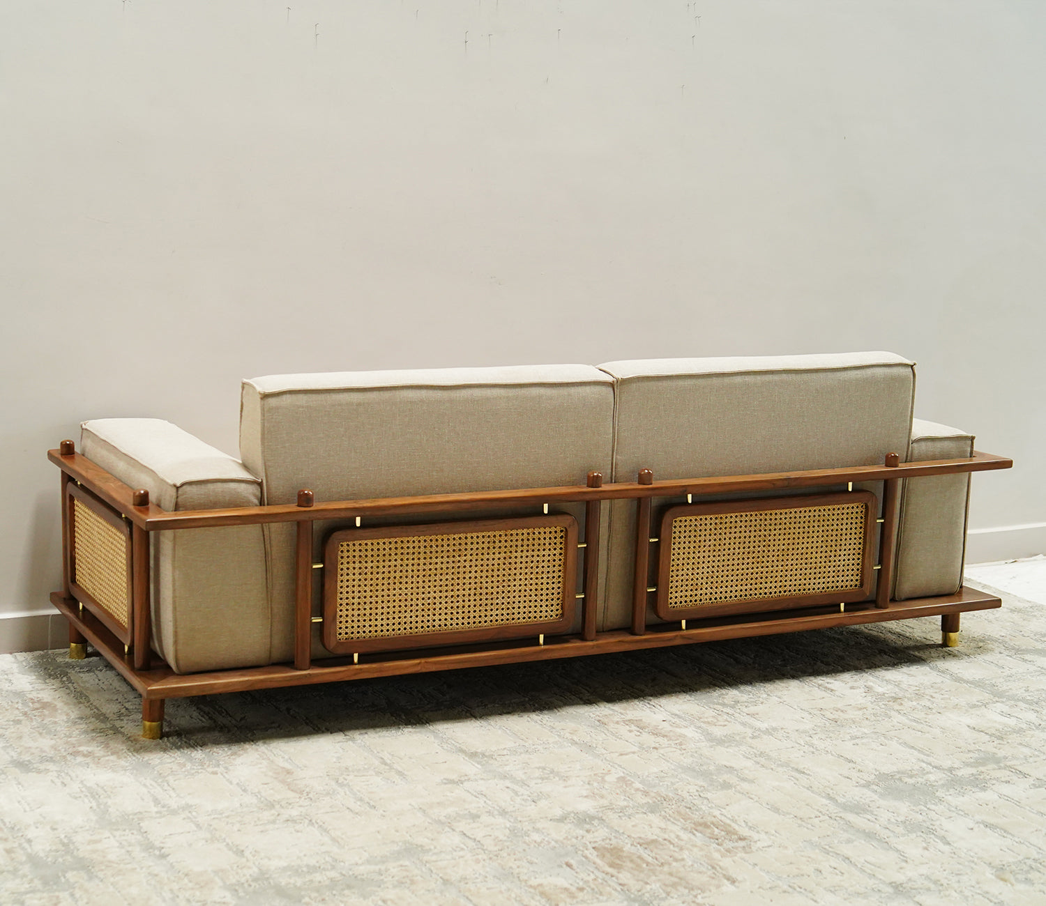 Alaya 3+1+1 Seater Ash Wood Cane Sofa