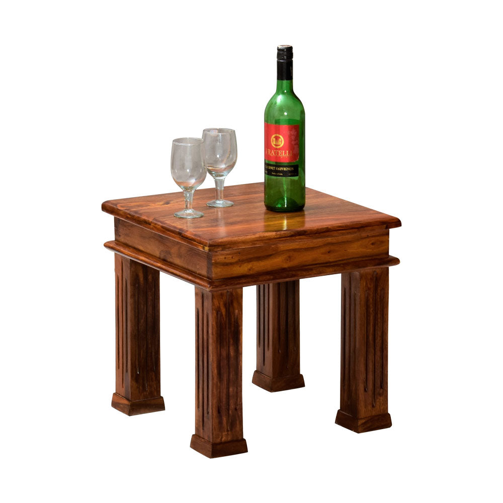 Ensley Solid Sheesham Wood Peg Side Table
