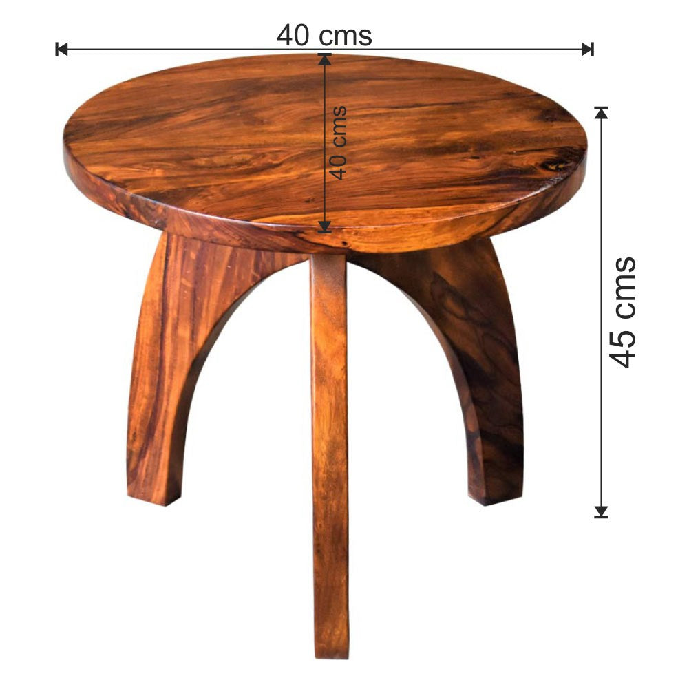 Deux Wooden Peg Side Table
