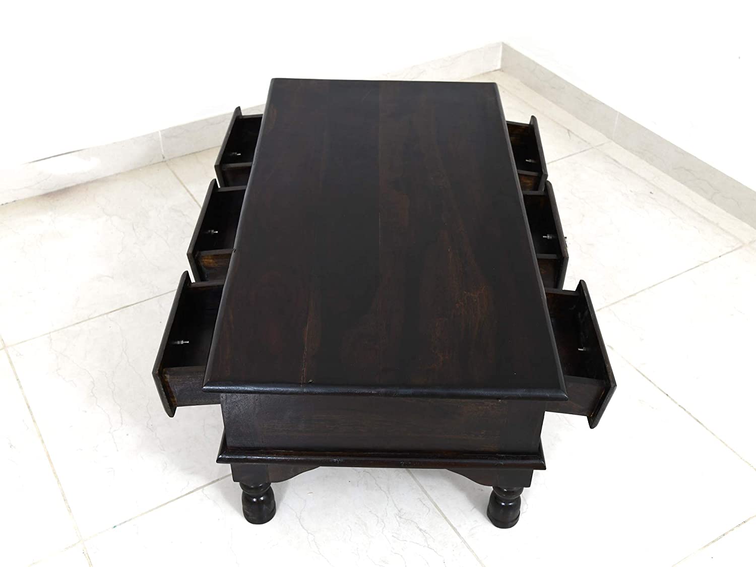 Margot Sheesham Wood 6 Drawer Center Table