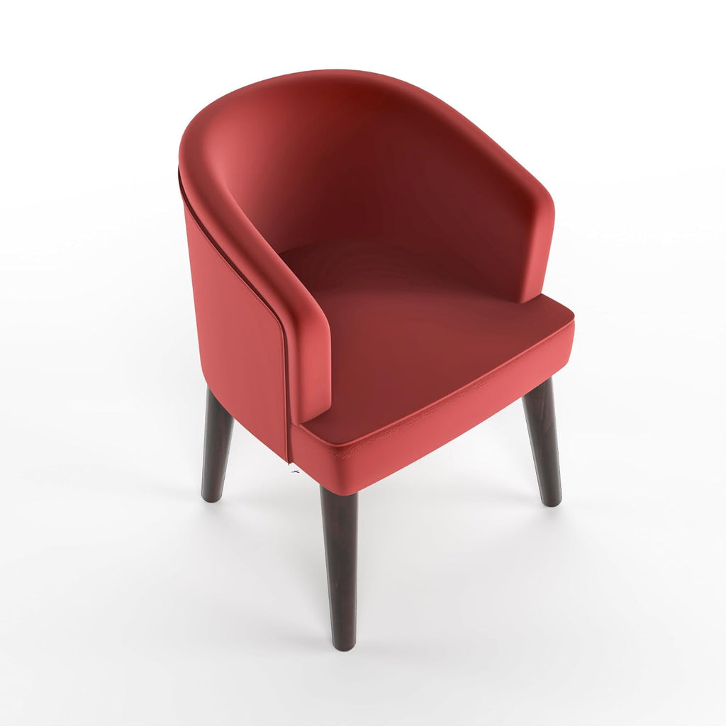 GFH Mid-Century Velvet Tufted Armchair with Brown Legs Fabric Velvet Accent Arm Chair for Living Room Bedroom Office