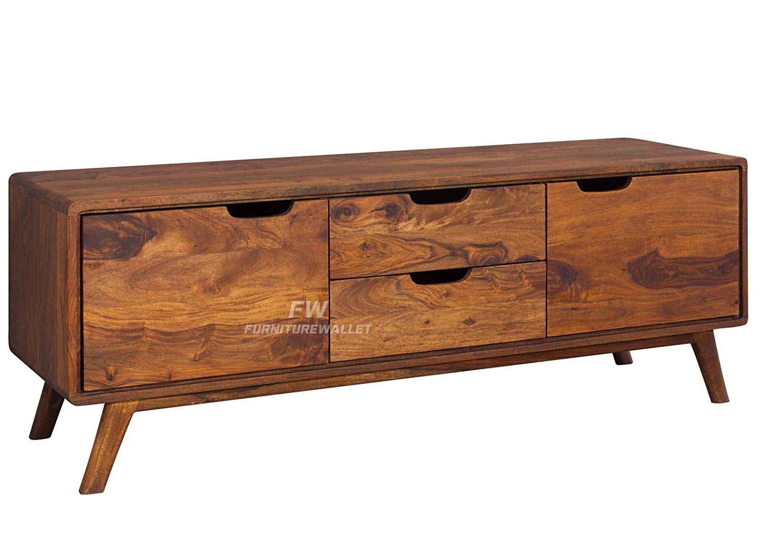 Margaret Sheesham Wood New TV Stand Natural Finish