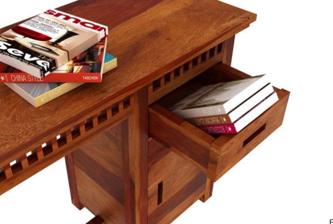 Emma Sheesham Wood Writing Study Table for Home/Study Desk for Computer/Laptop with Chair (Honey Pure)