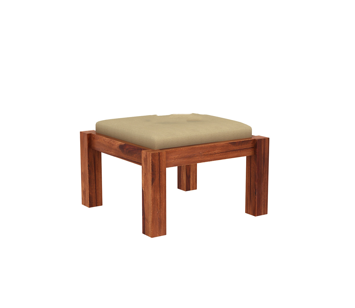 Kinsley Sheesham Wood Coffee Table with Four Cushioned Stools