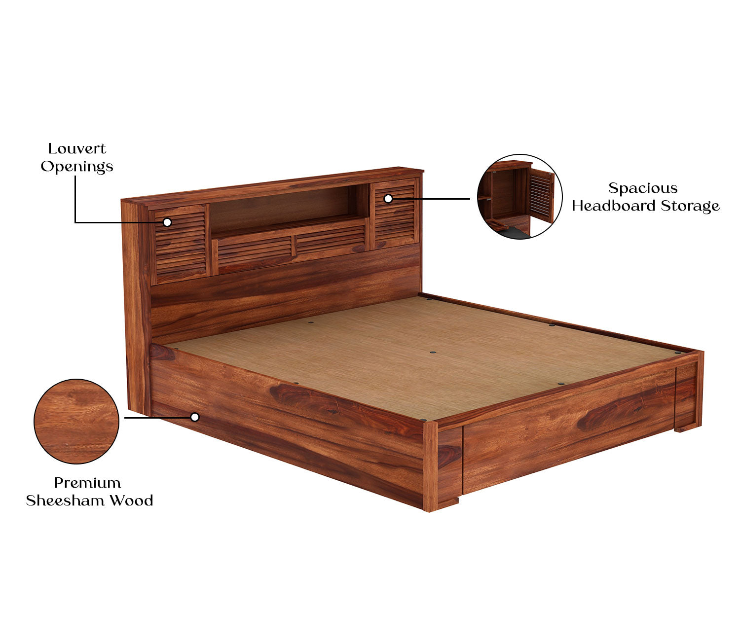 Royce Sheesham Wood Bed With Storage Drawers