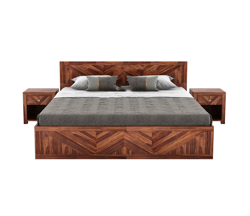Tanner Sheesham Wood Bed With Box Storage