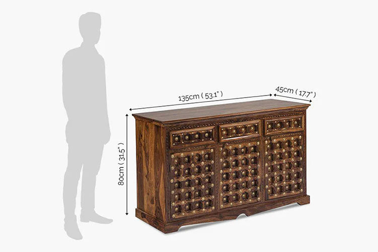 Ethan Wood Brass Sideboard C