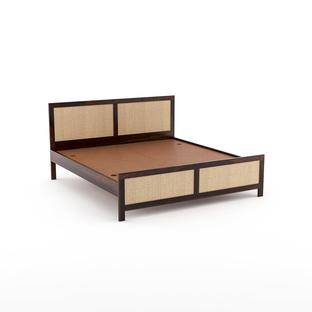 Theodore Solid Sheesham Wood Queen Size Bed for Bedroom
