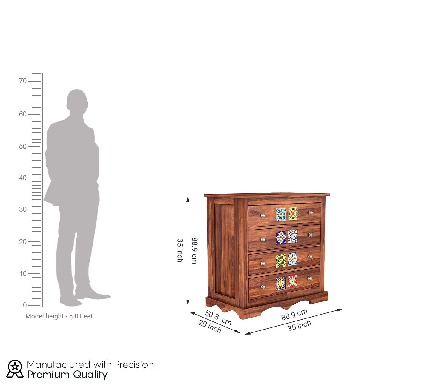Wade 4-Drawer Wooden Chest Of Drawers