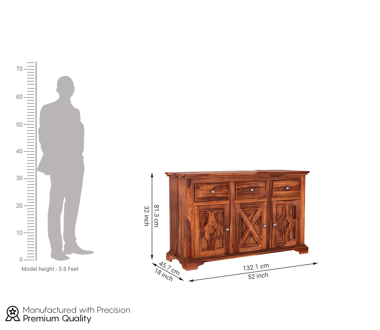 Karson 3-Drawer Wooden Chest Of Drawers