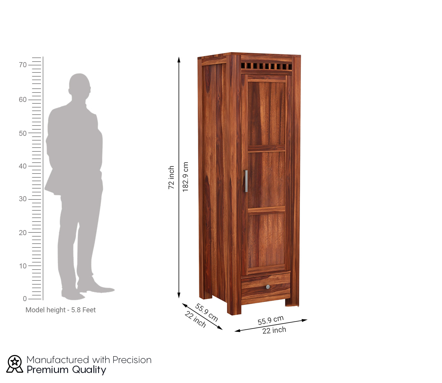 Dante 1 Door Multi-Utility Wardrobe