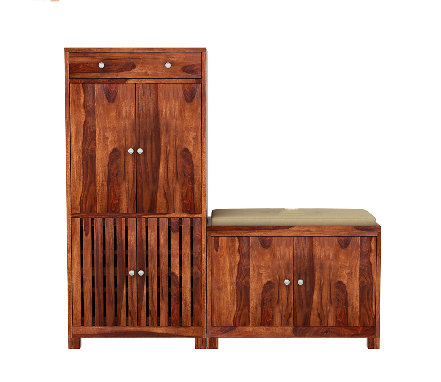 Finley Wood Shoe Rack With Seat