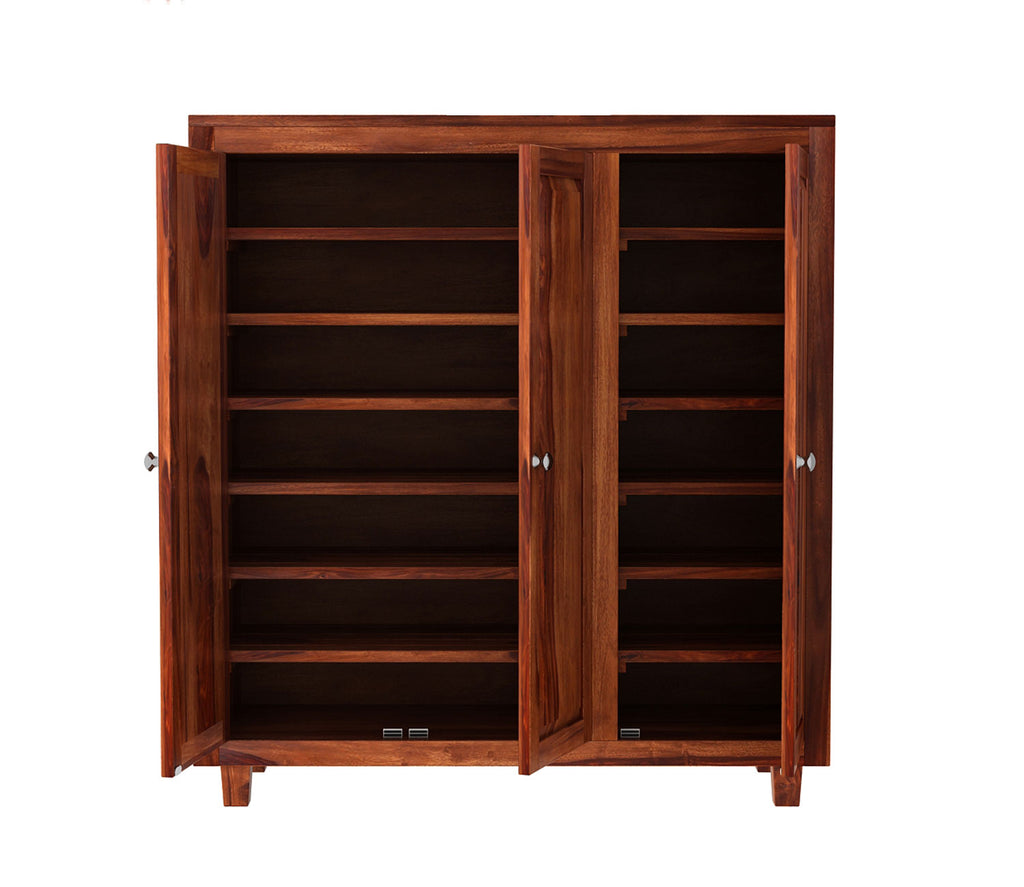 Jaylen Sheesham Wood Shoe Cabinet With 32 Pair Capacity