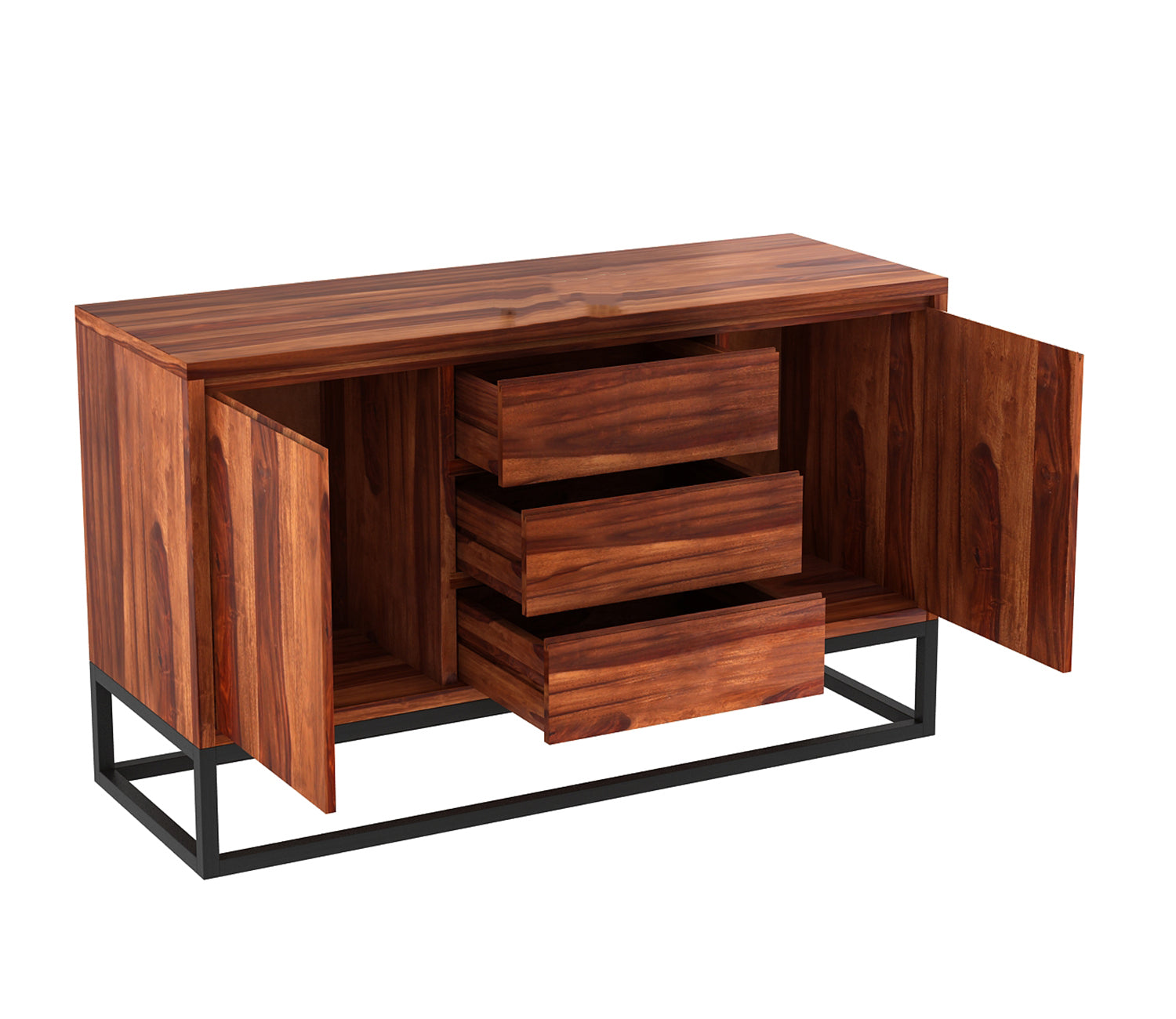 Louis Loft Three Drawer Sheesham wood Sideboard Cabinet