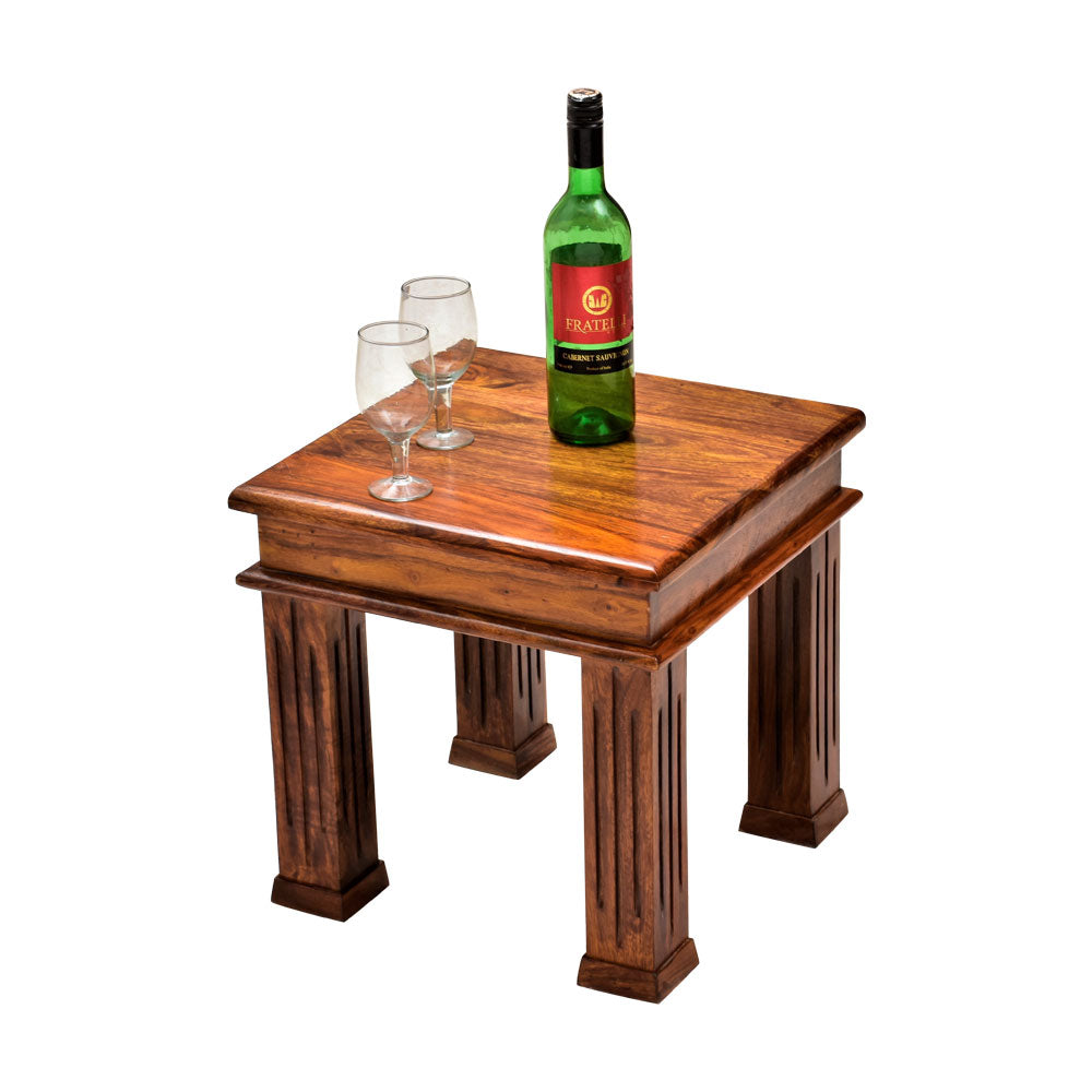 Ensley Solid Sheesham Wood Peg Side Table