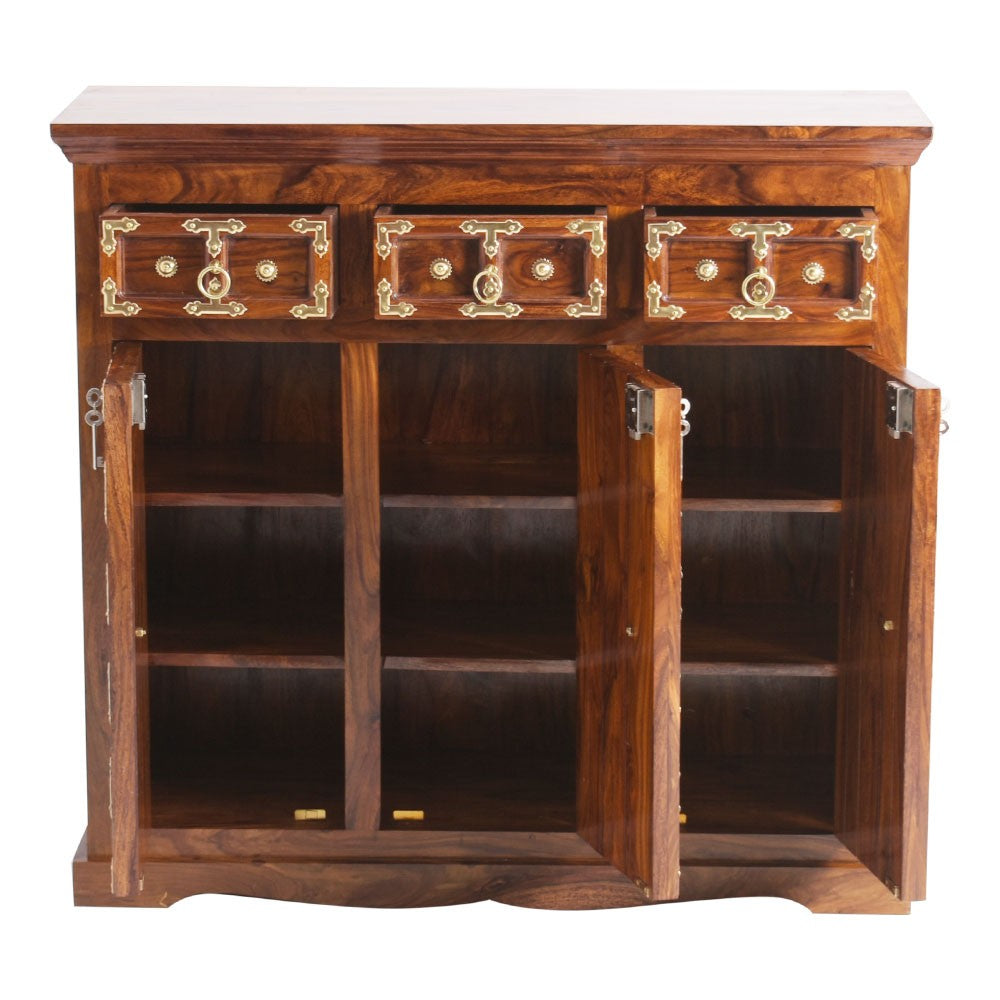 Freyja Sheesham Wood Brass Sideboard