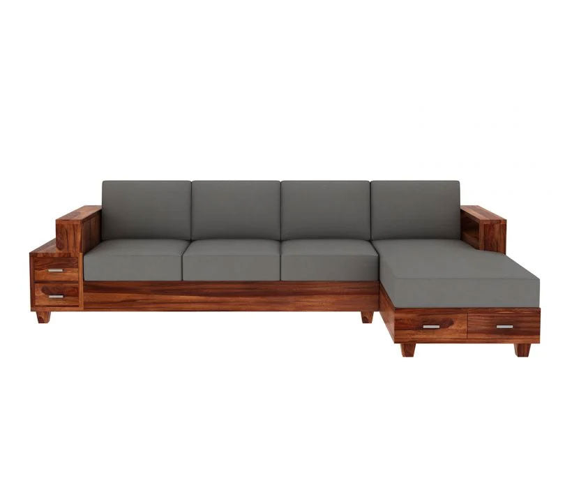 Corey L-Shaped 4 Seater Wooden Sofa