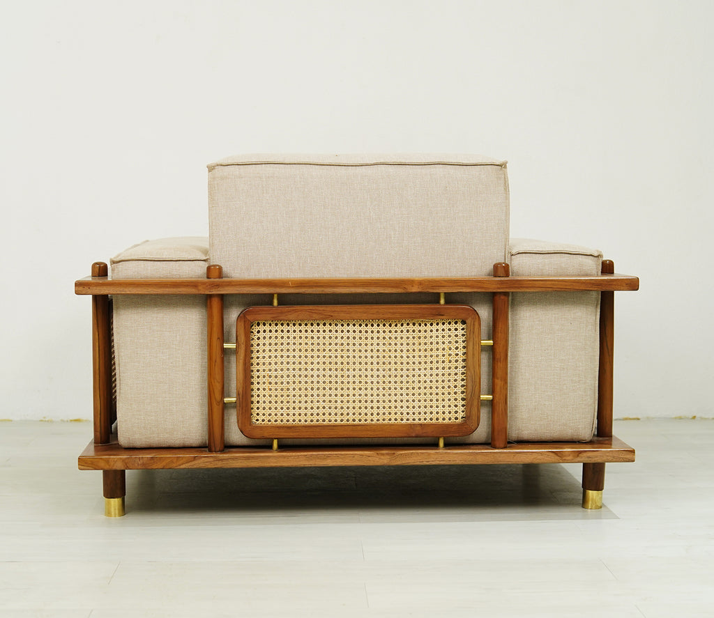 Alaya 3+1+1 Seater Ash Wood Cane Sofa