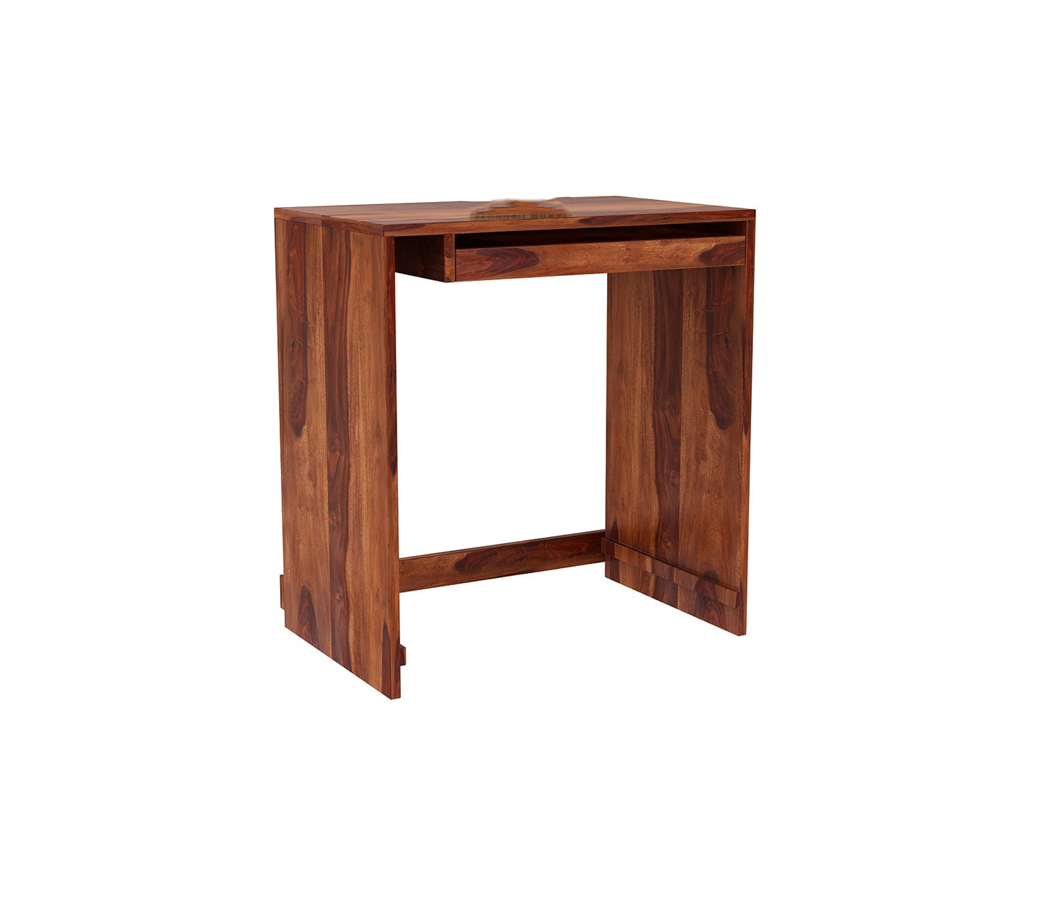 Hannah Sheesham Wood Study Table with Keyboard Tray & Bookshelf