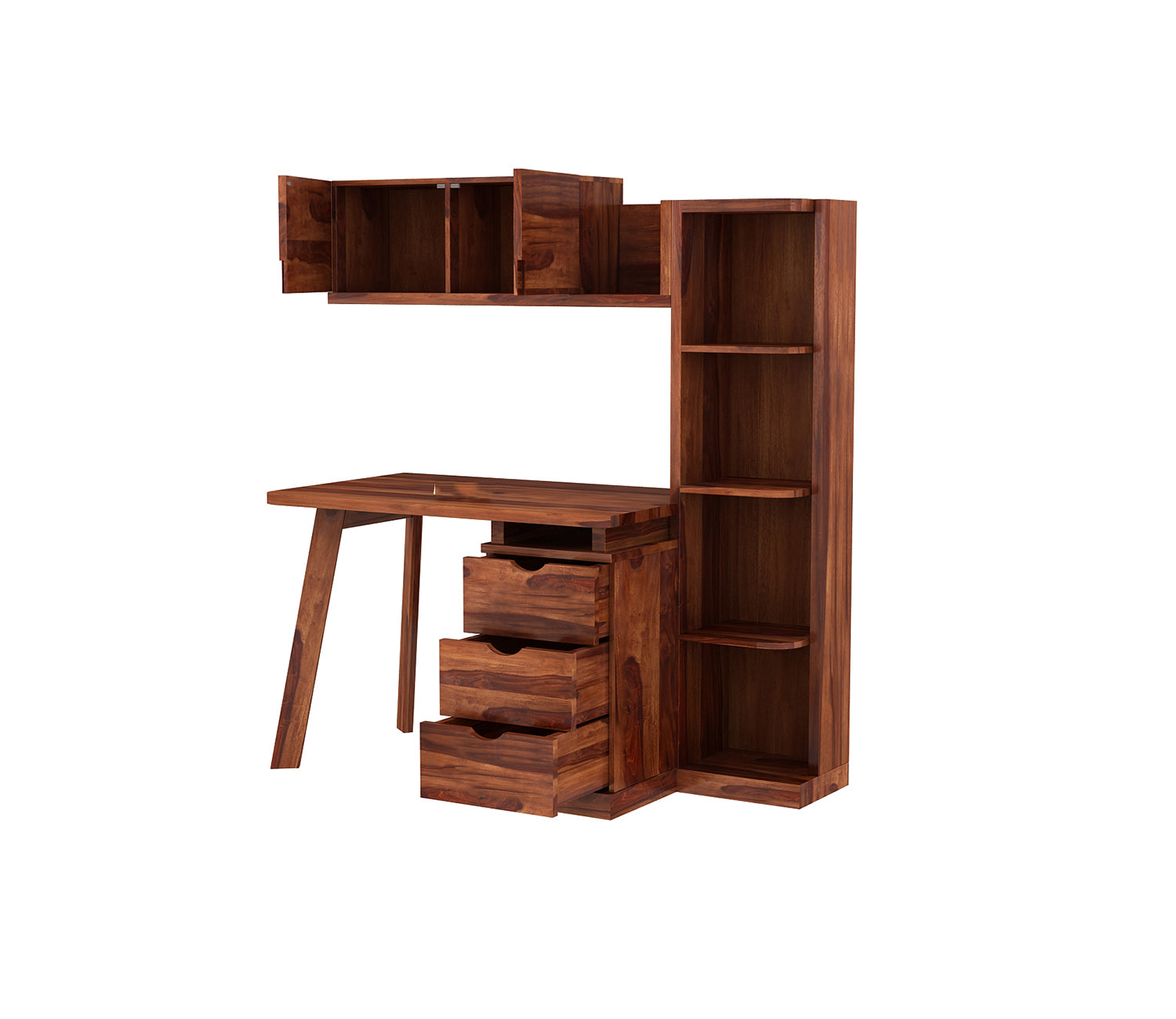 Harper Study Table With Three Drawers & Bookshelf