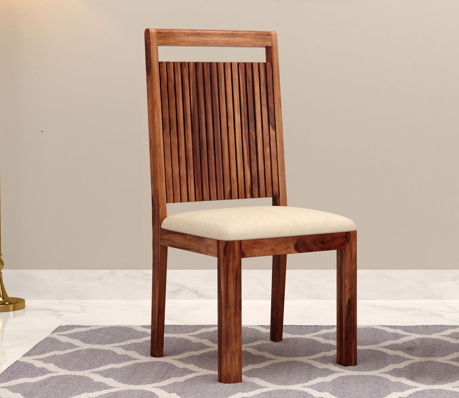Dimitri 6 Seater Sheesham wood Dining Table Set with 6 Upholstery Chair