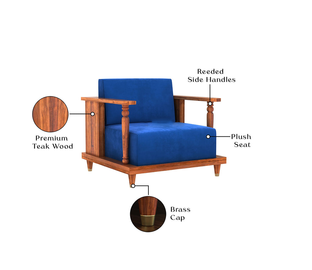Milton Wooden 5 Seater Sofa Set