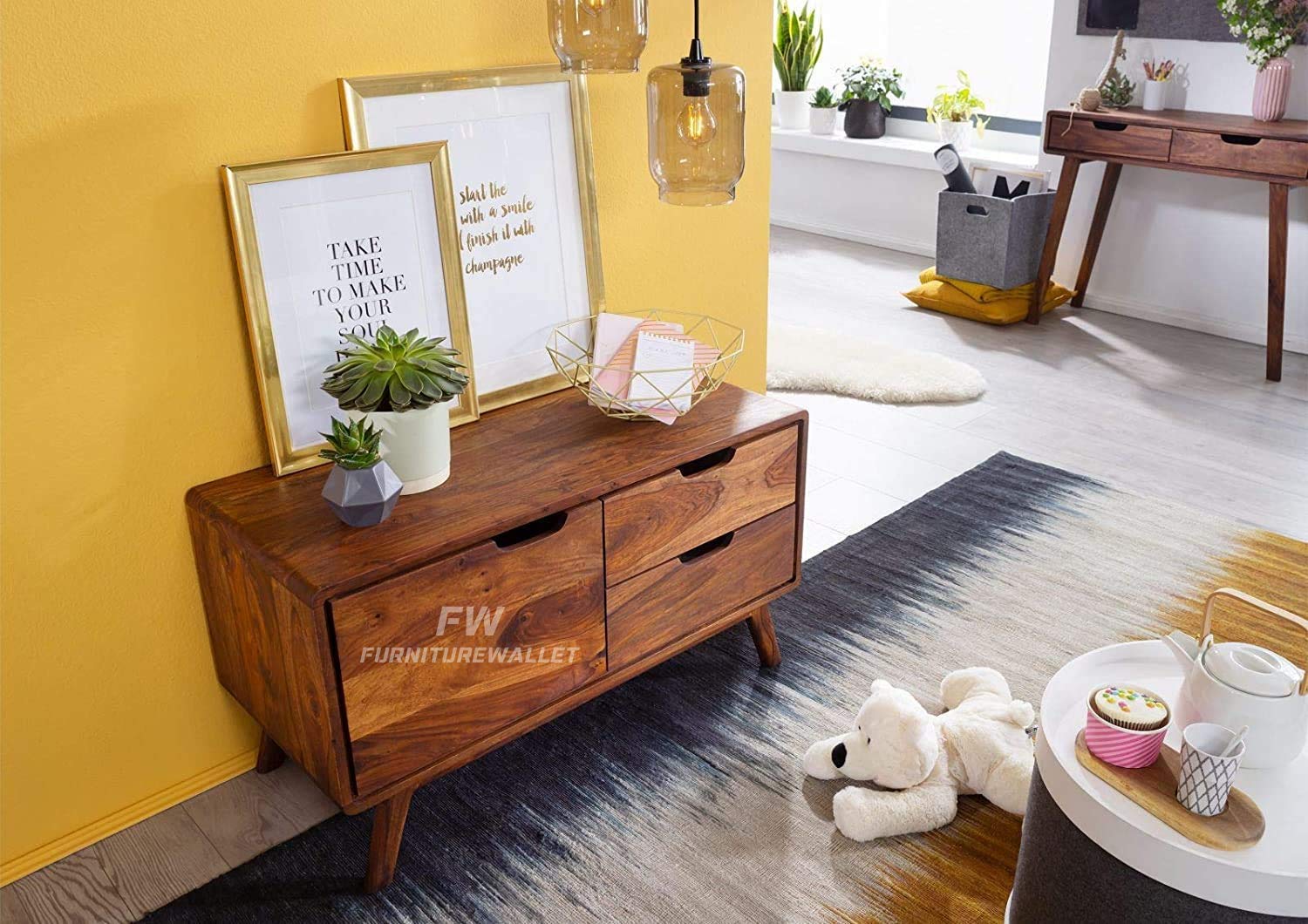 Amara Kitchen Side Board with 2 Drawers & 1 Cabinet Storage